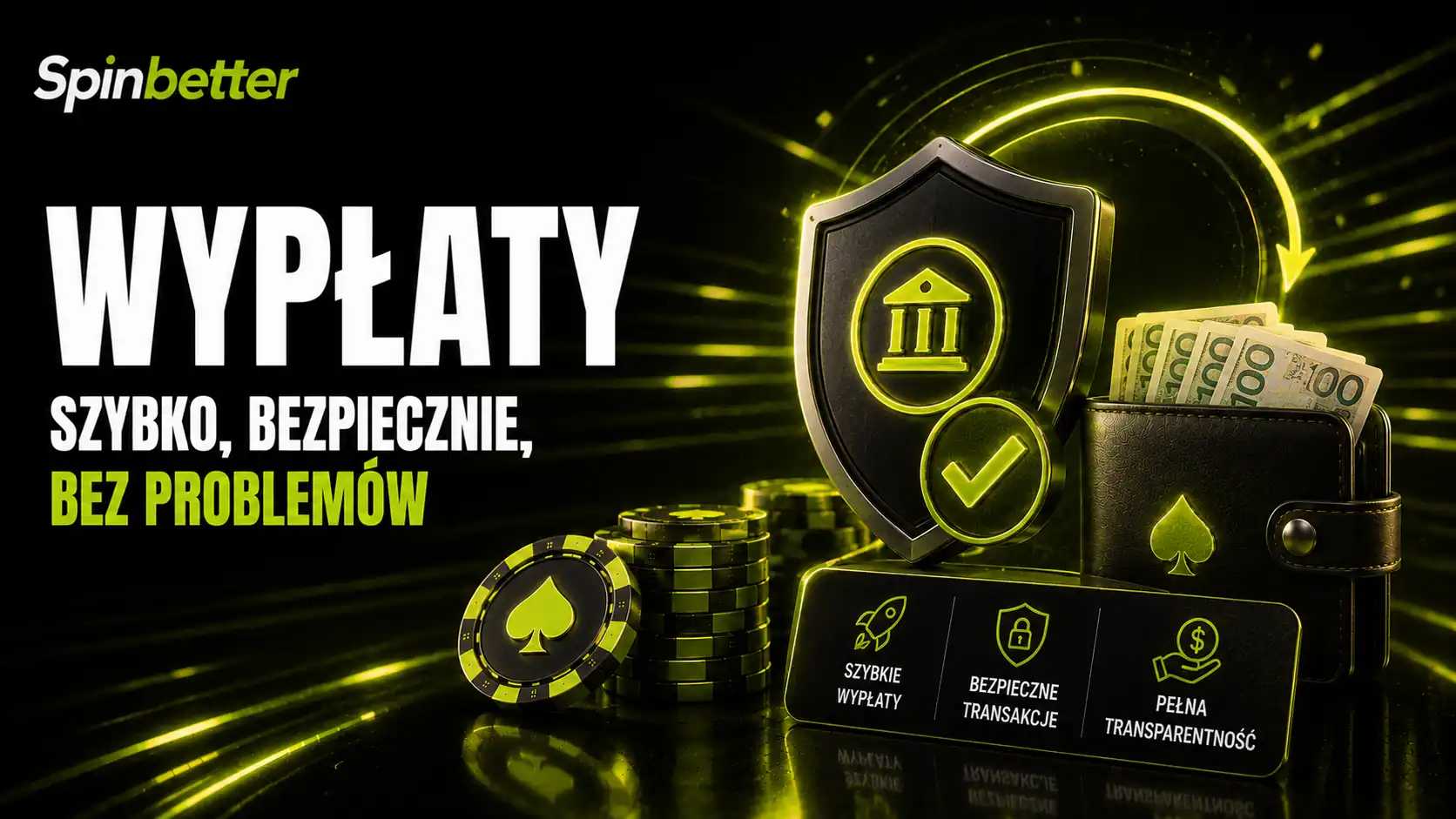 Kasa SpinBetter z listą wypłat dostępnych dla rachunku w złotówkach